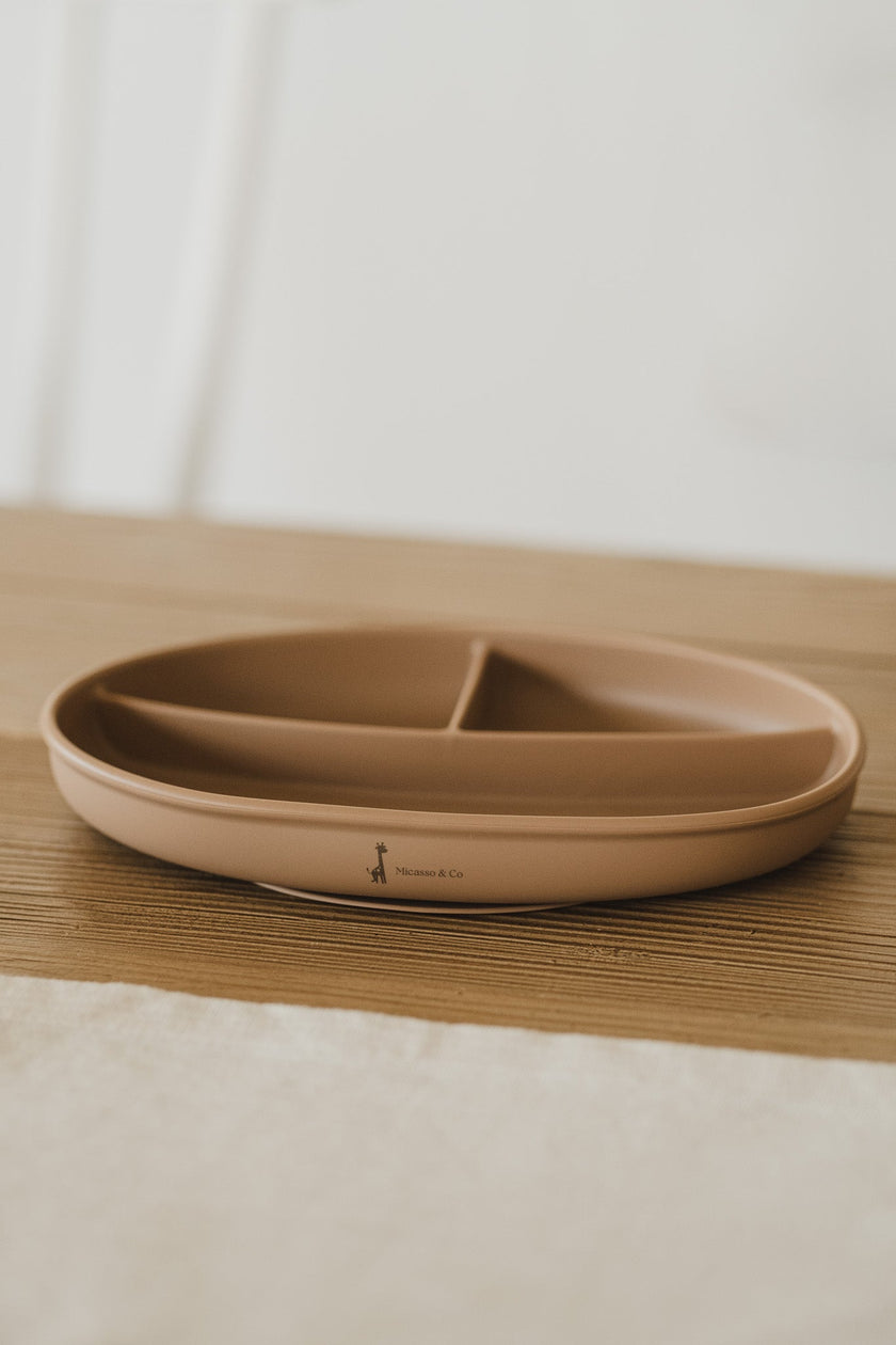 Assiette à succion divisée en silicone