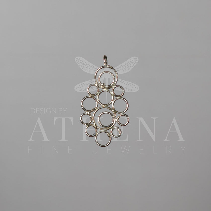 Handmade Sterling Silver Circles Pendant – One of a Kind, Organic Design