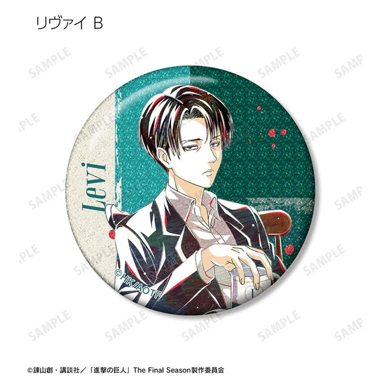 Attack on Titan Anime Merch - Trading Ani-Art Glitter Tin Badge New Illustration Tea Time ver.