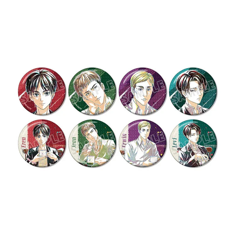 Attack on Titan Anime Merch - Trading Ani-Art Glitter Tin Badge New Illustration Tea Time ver.