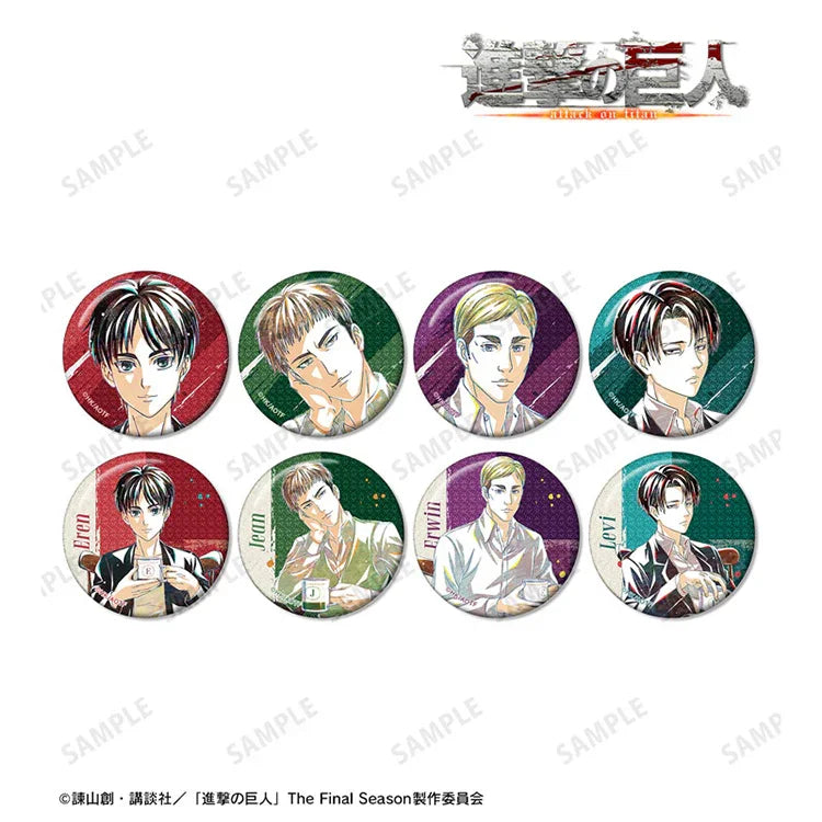 Attack on Titan Anime Merch - Trading Ani-Art Glitter Tin Badge New Illustration Tea Time ver.