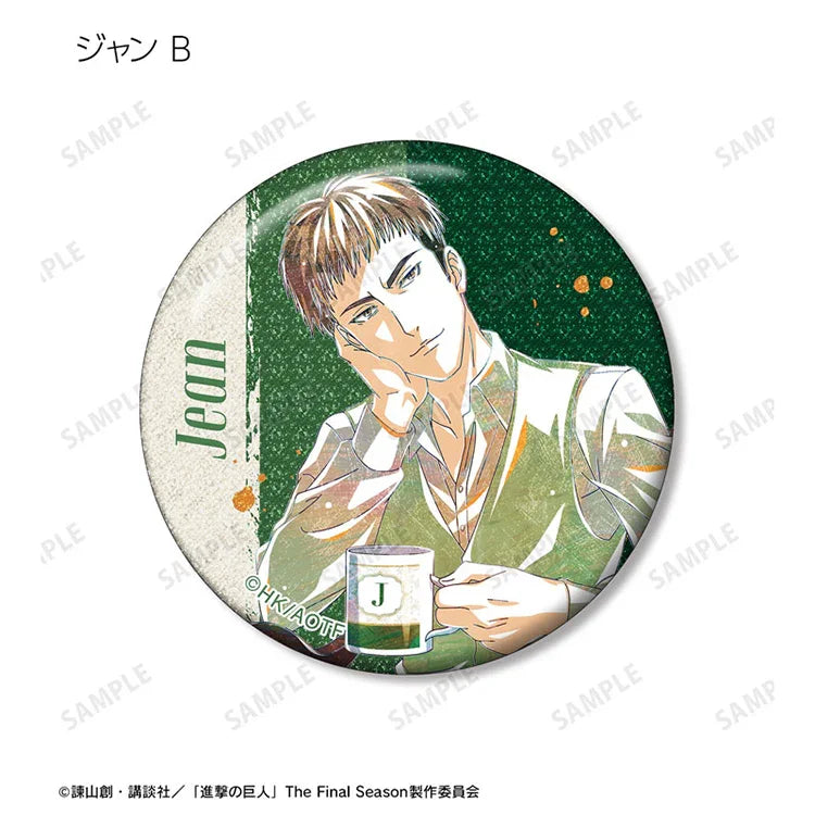 Attack on Titan Anime Merch - Trading Ani-Art Glitter Tin Badge New Illustration Tea Time ver.