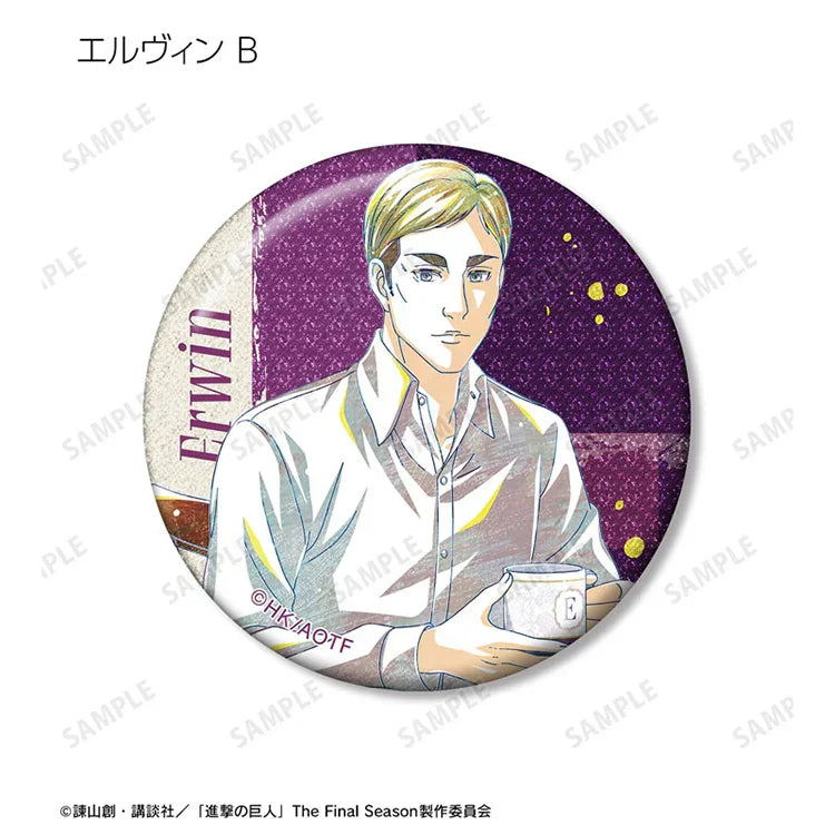 Attack on Titan Anime Merch - Trading Ani-Art Glitter Tin Badge New Illustration Tea Time ver.