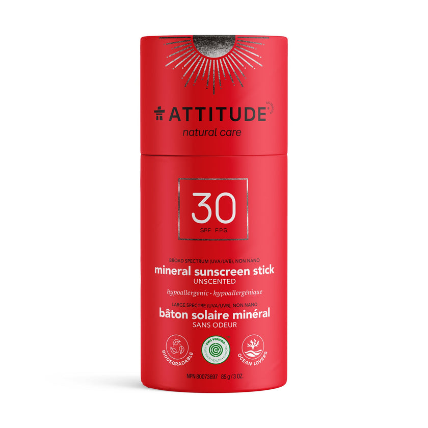 Attitude SPF30 Sunscreen Stick - Unscented, 85g