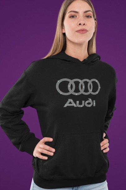 Audi Rings Rhinestone Shirt – Luxury Car Logo Sparkle Bling Tee | Bling Dazzel