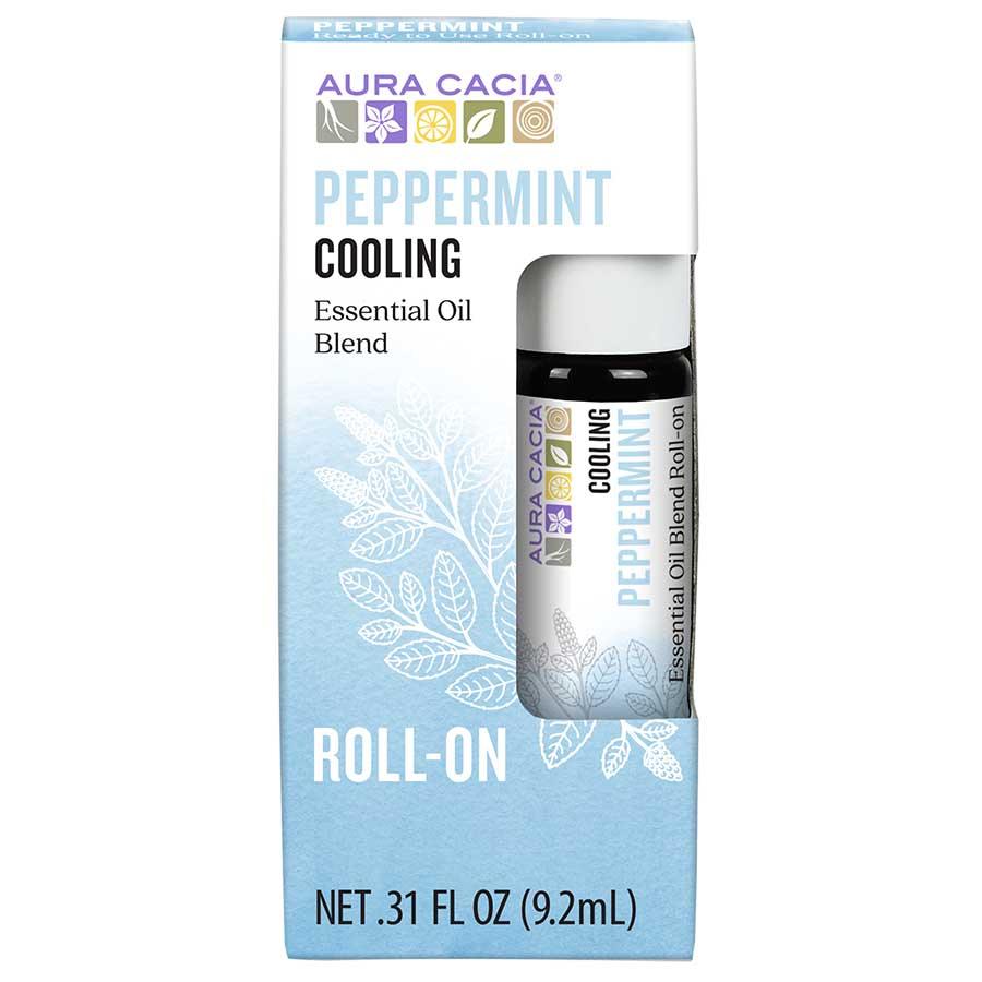 Aura Cacia - Huile essentielle de menthe poivrée en roll-on 92ml