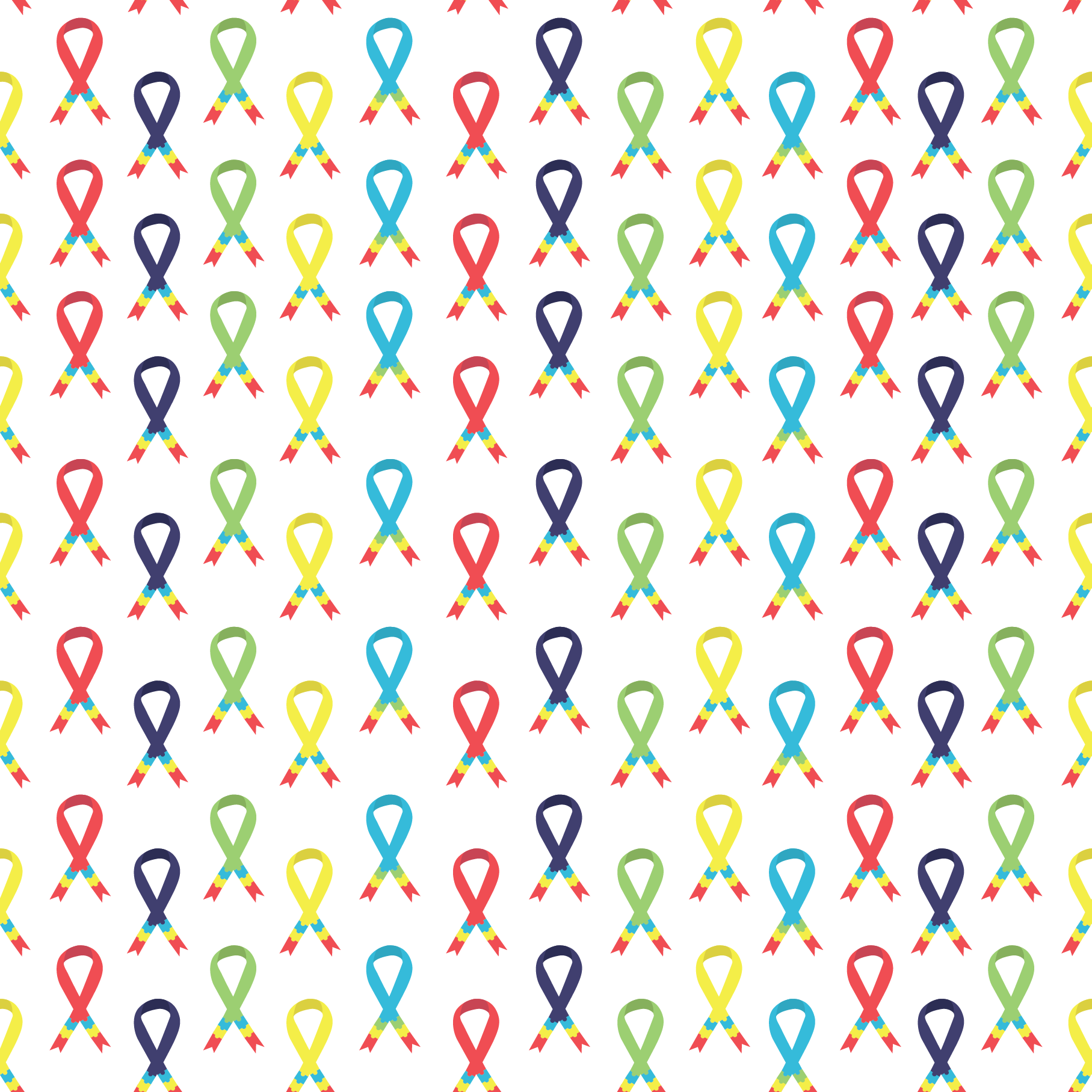 Autism Ribbon Prints Adhesive Vinyl