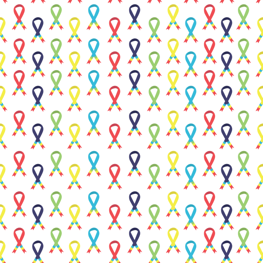 Autism Ribbon Prints Adhesive Vinyl