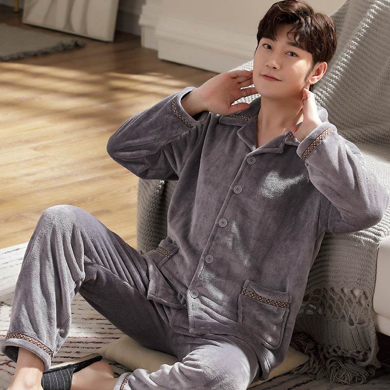 Autumn Pajamas – Flannel Trousers Sleepwear for Young Men