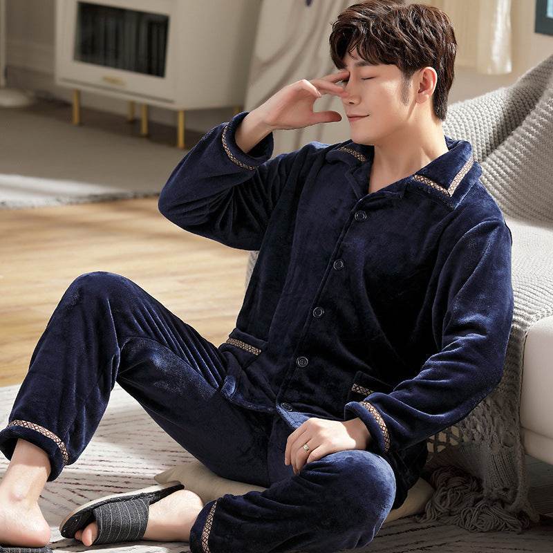 Autumn Pajamas – Flannel Trousers Sleepwear for Young Men