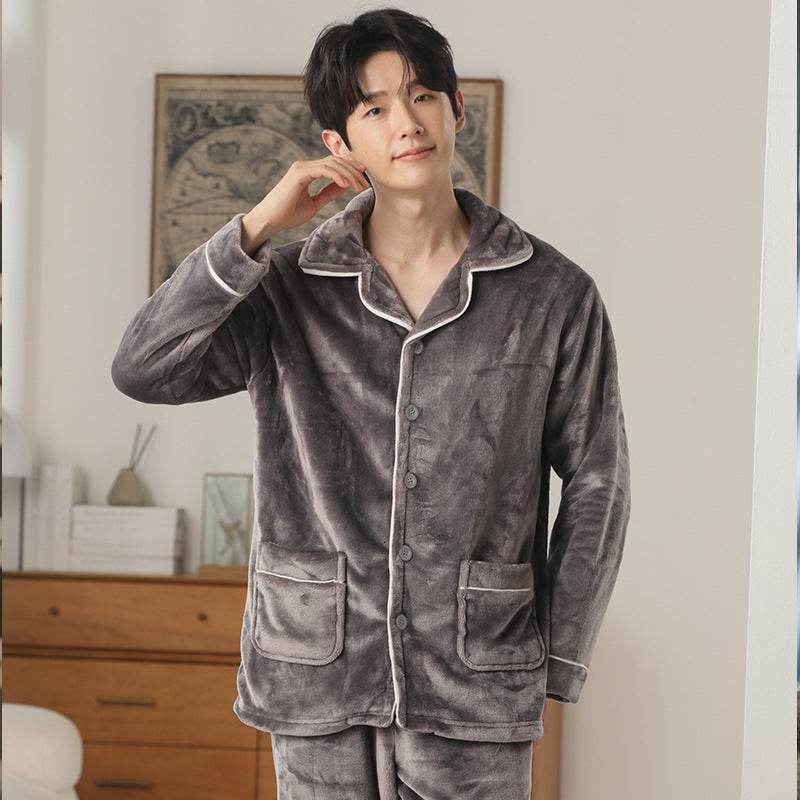Autumn Pajamas – Flannel Trousers Sleepwear for Young Men
