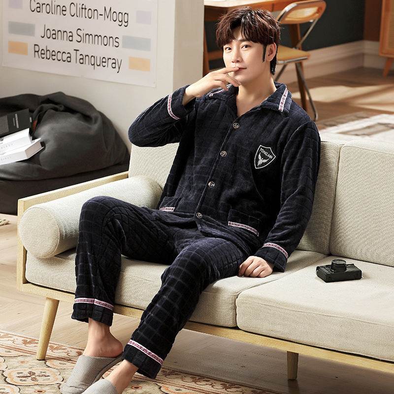 Autumn Pajamas – Flannel Trousers Sleepwear for Young Men