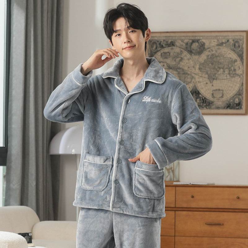 Autumn Pajamas – Flannel Trousers Sleepwear for Young Men