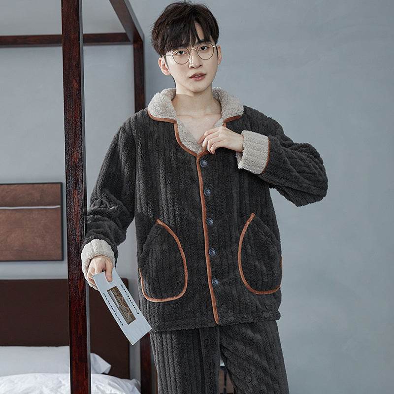 Autumn Pajamas – Flannel Trousers Sleepwear for Young Men