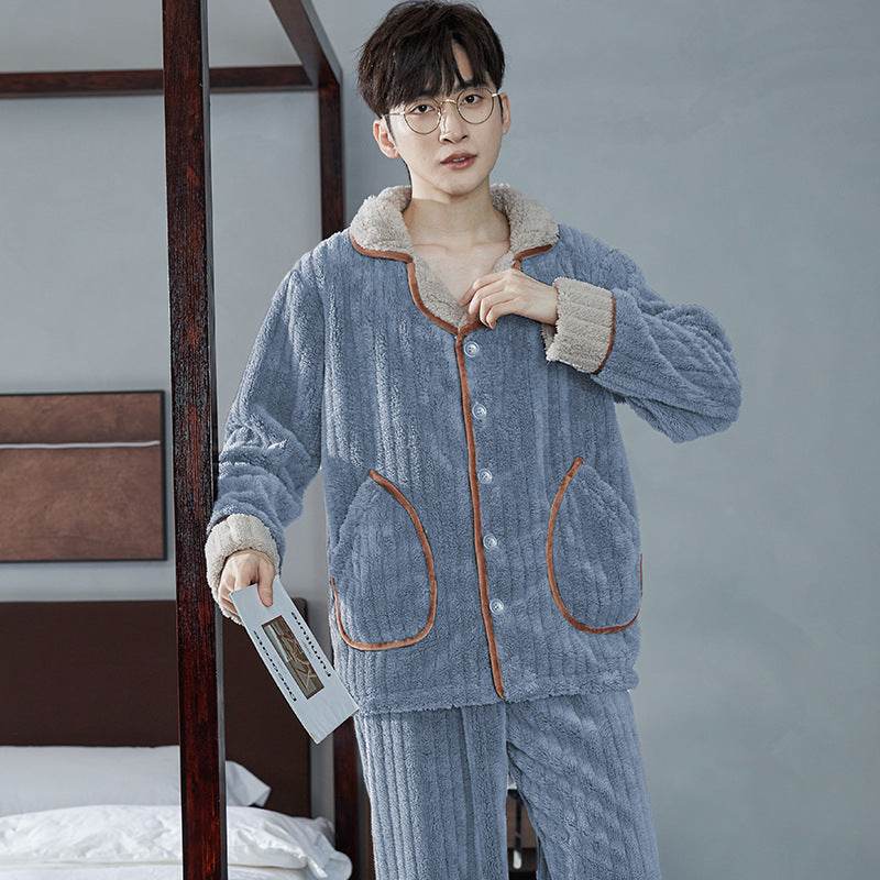 Autumn Pajamas – Flannel Trousers Sleepwear for Young Men