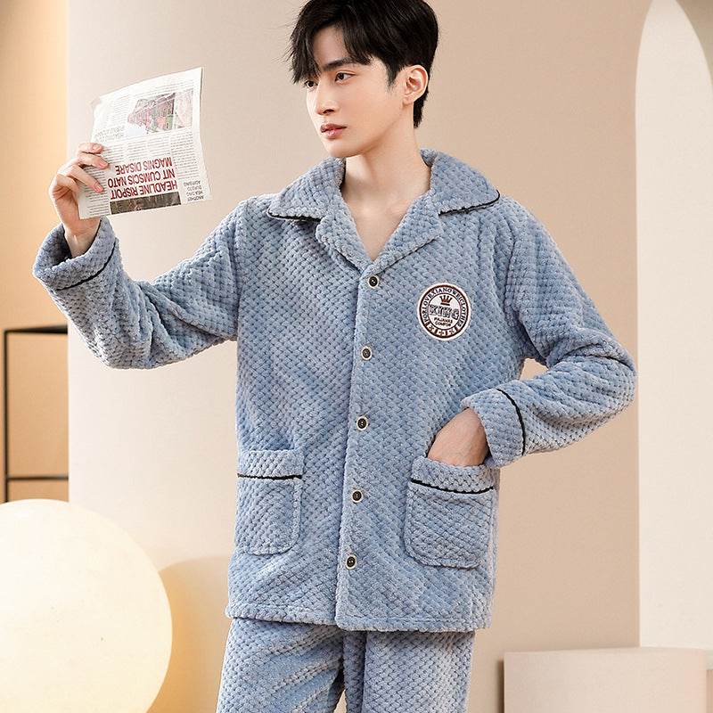 Autumn Pajamas – Flannel Trousers Sleepwear for Young Men