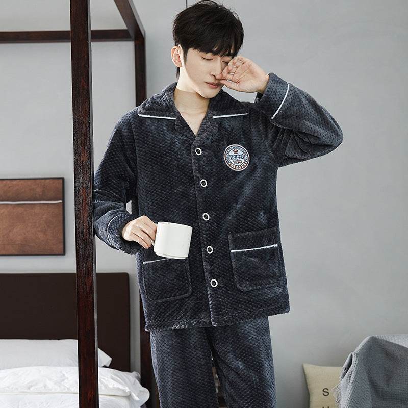 Autumn Pajamas – Flannel Trousers Sleepwear for Young Men