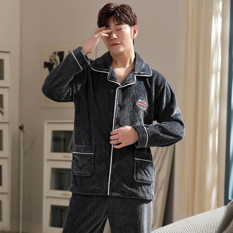 Autumn Pajamas – Flannel Trousers Sleepwear for Young Men