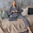 Autumn New French Simplicity Comfortable Thermal Knitting Cotton Silk Long-sleeved Pajamas For Women