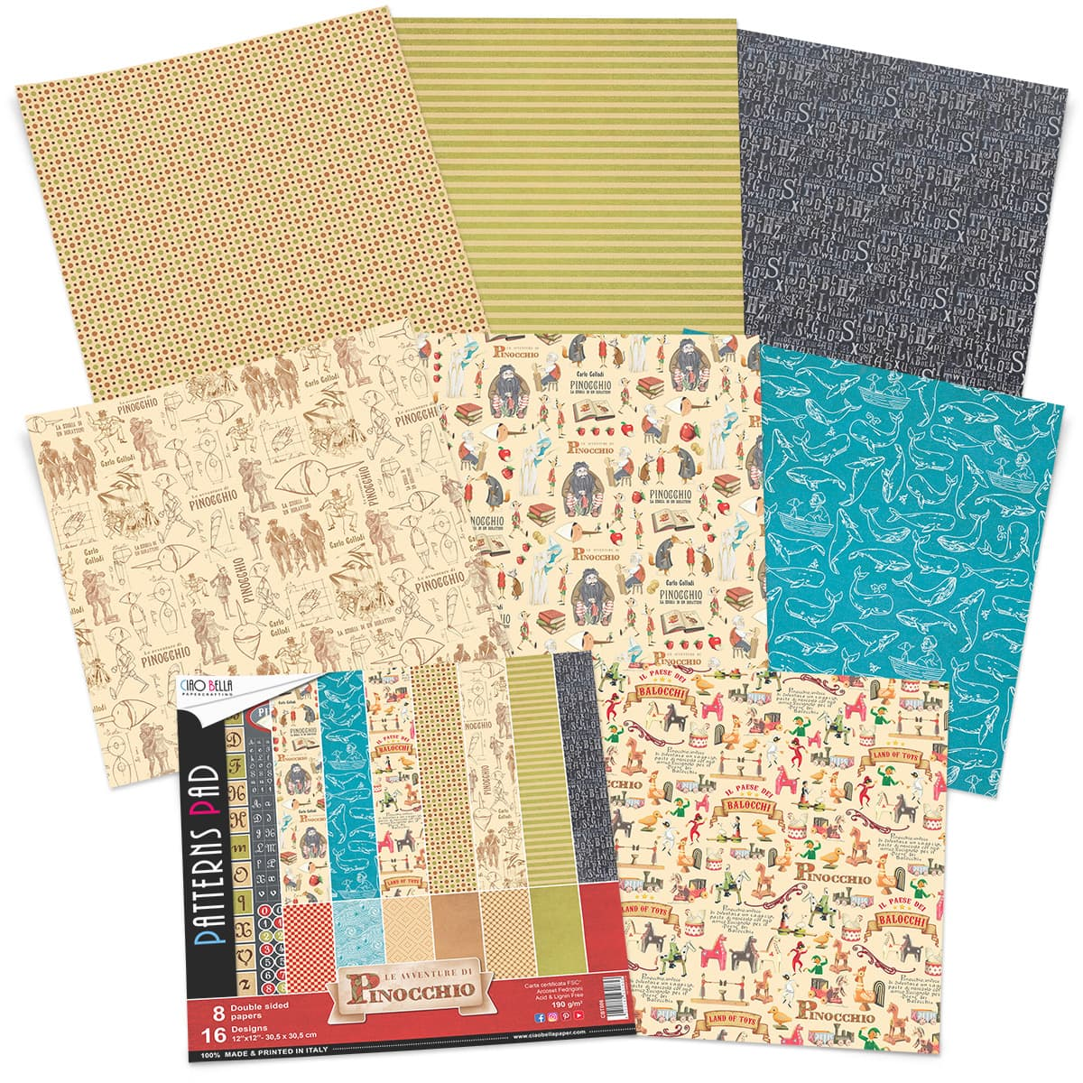 Ciao Bella Avventure Di Pinocchio Patterns Pad 12