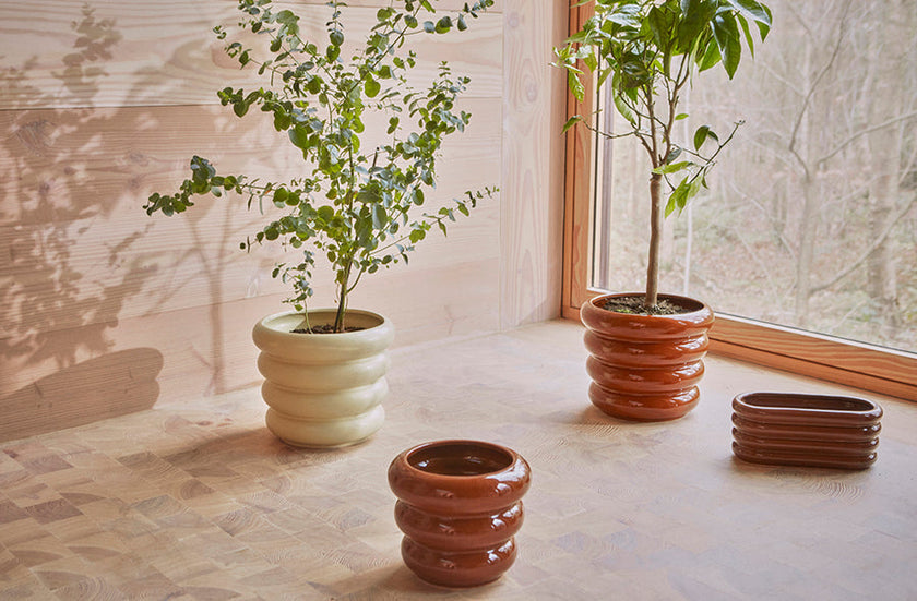 Awa Pot High - Small - Shiny Caramel