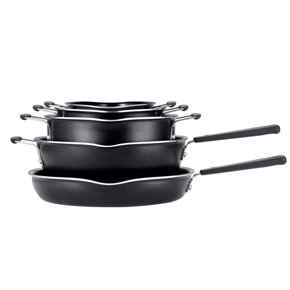 T-FAL 10 pc Stackable Cookware Set - Blemished package with full warra ...