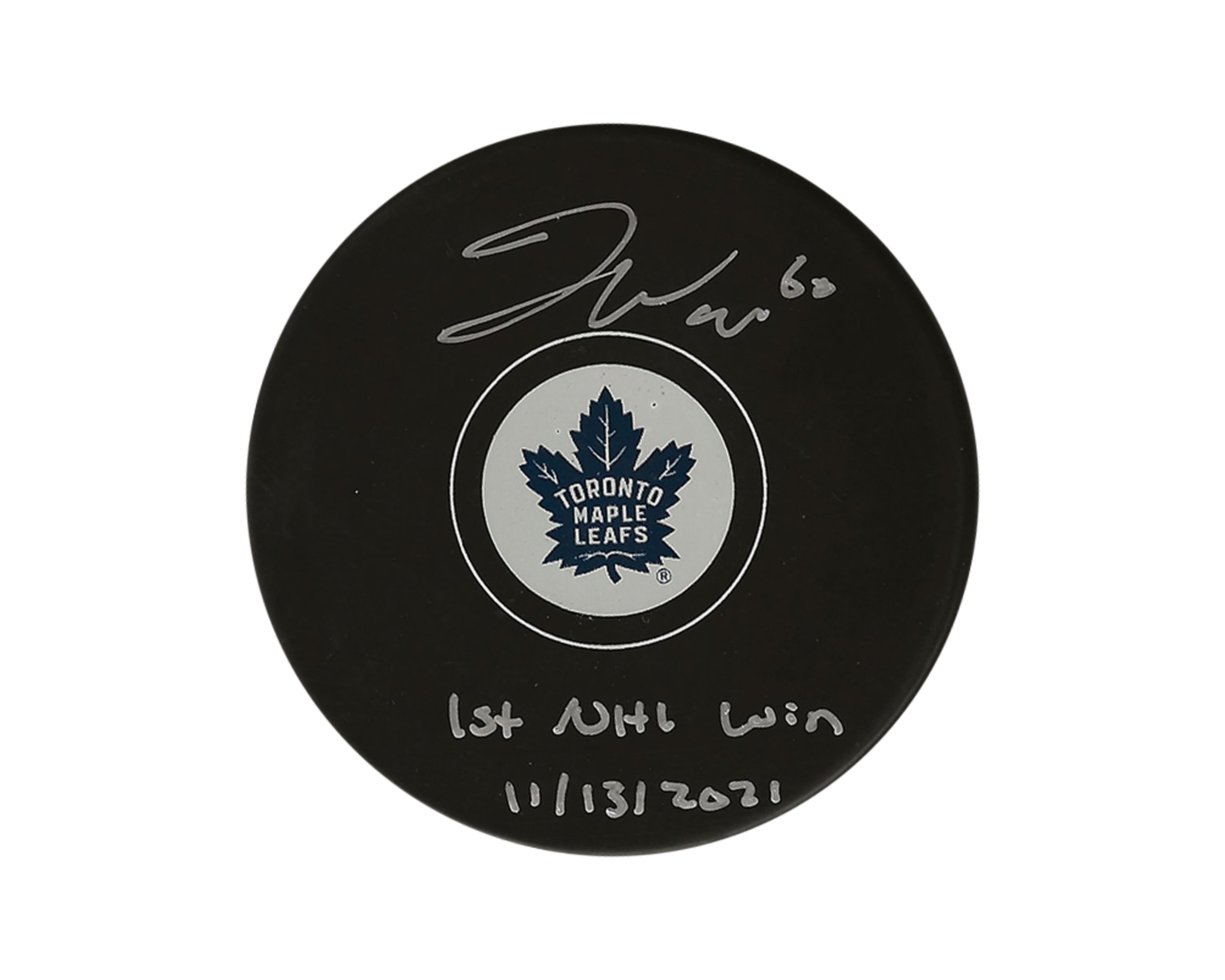 Joseph Woll Autographed Toronto Maple Leafs Autograph Model Puck Inscribed 