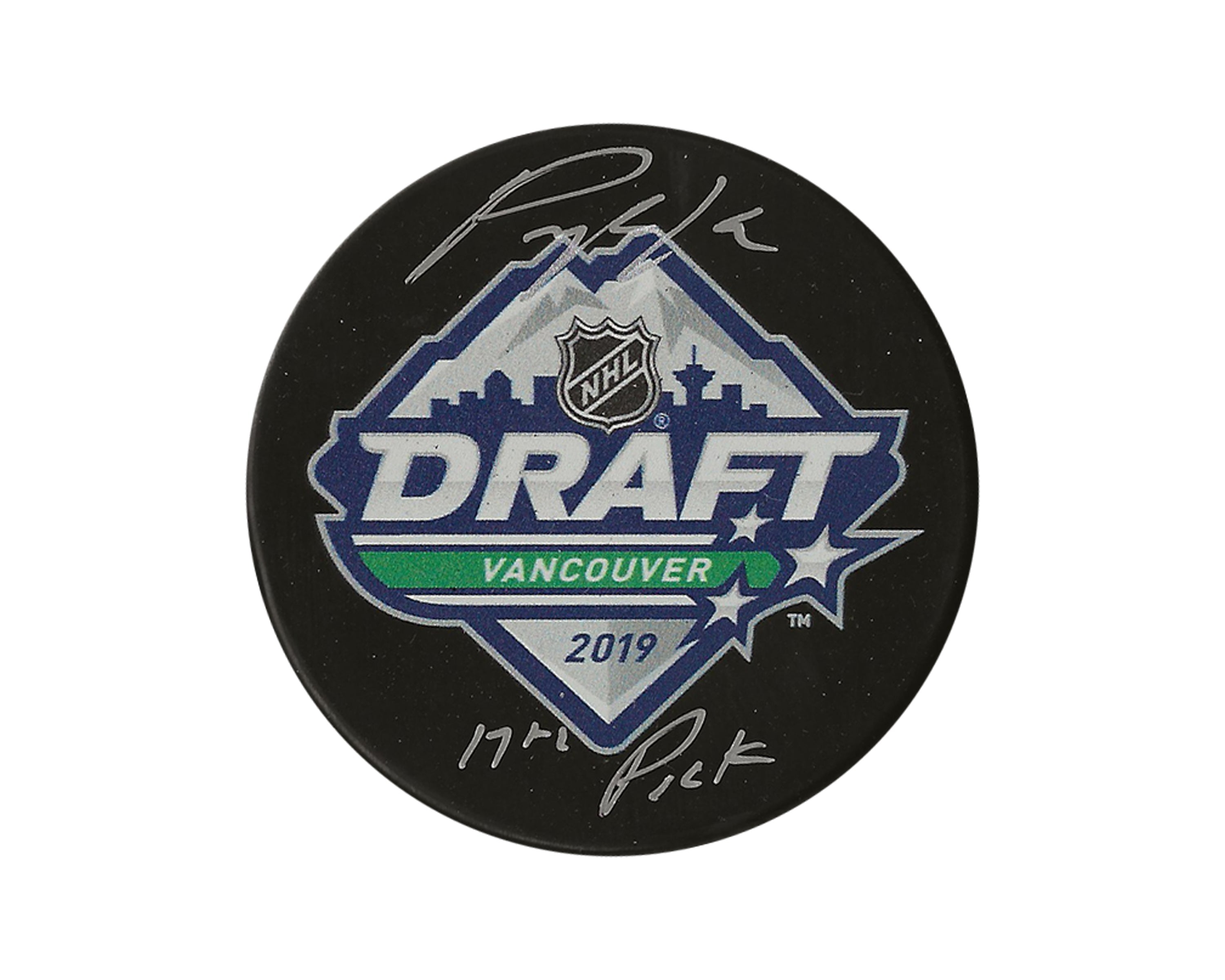 Peyton Krebs Autographed 2019 NHL Draft Puck Inscribed 
