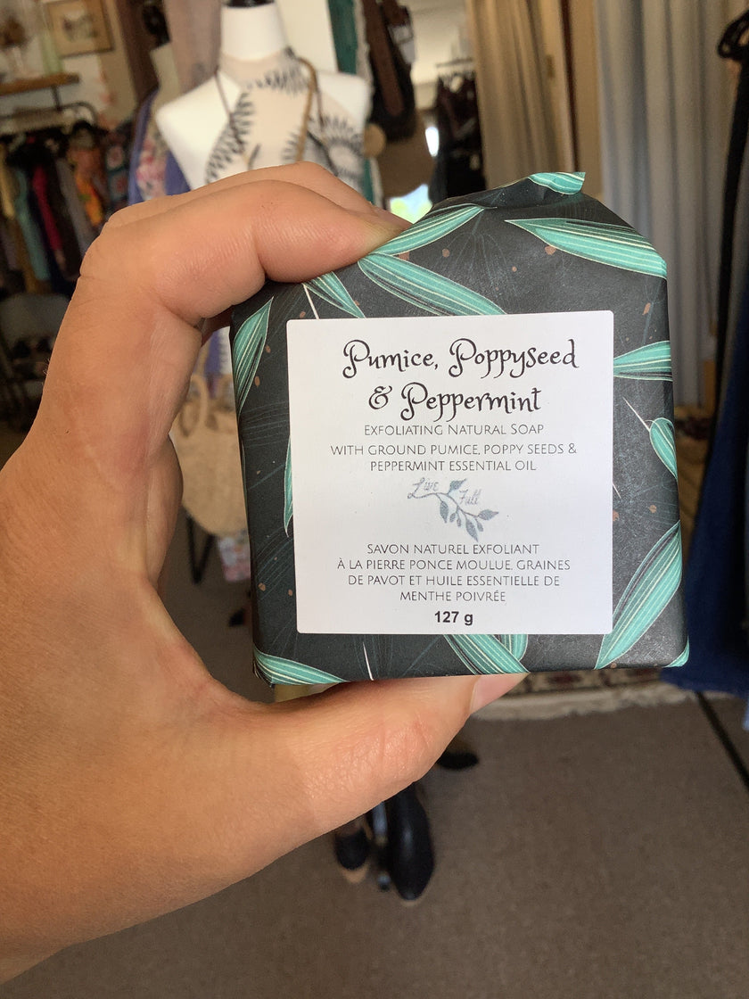 Pumice+Poppyseed+Peppermint Soap- Live Full (Nelson,BC)