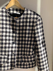 Vintage Bianca Black& White Houndstooth Cropped Blazer