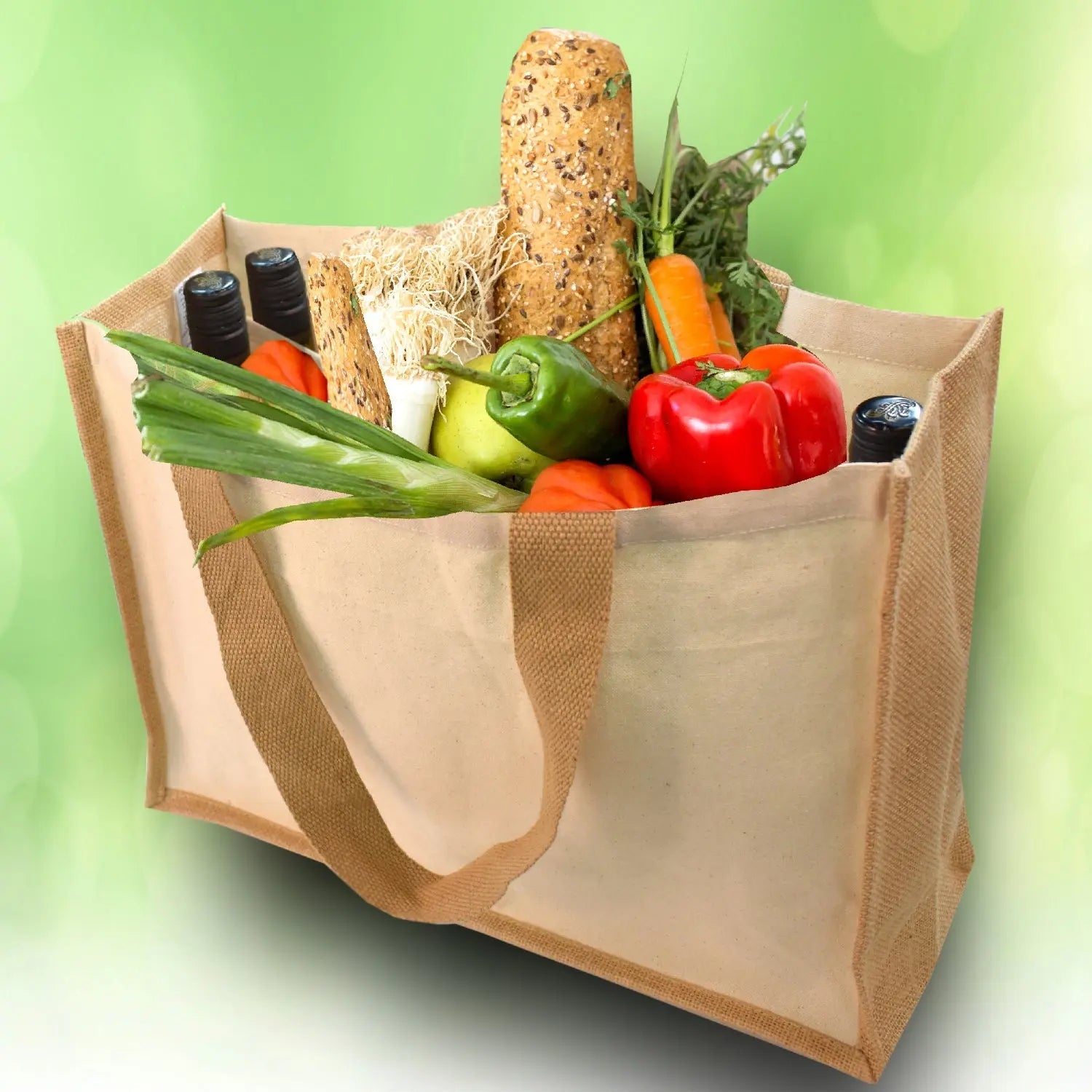 Jute /Cotton Market Shopper Tote - B3610