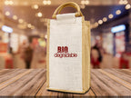 Ecorite Jute 4 Bottle Wine Tote - B3785