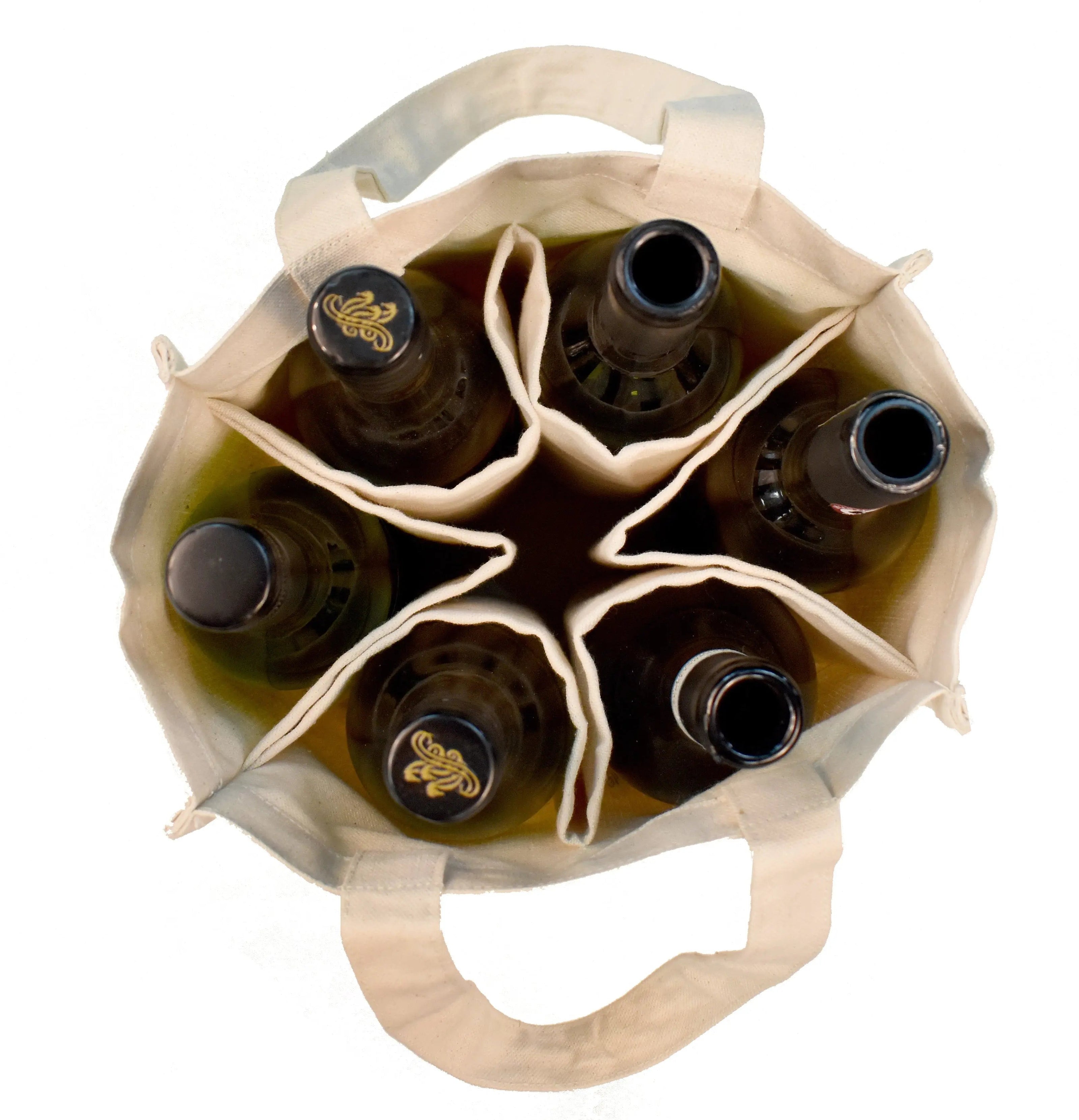 Ecorite Cotton Canvas 6 bottle Wine Tote - B3800