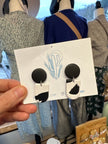 Kactus Blue Cow Print Handmade Clay Earrings