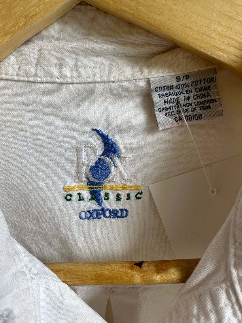 Vintage Classic Cotton Button-Up – Bright White | Size Small