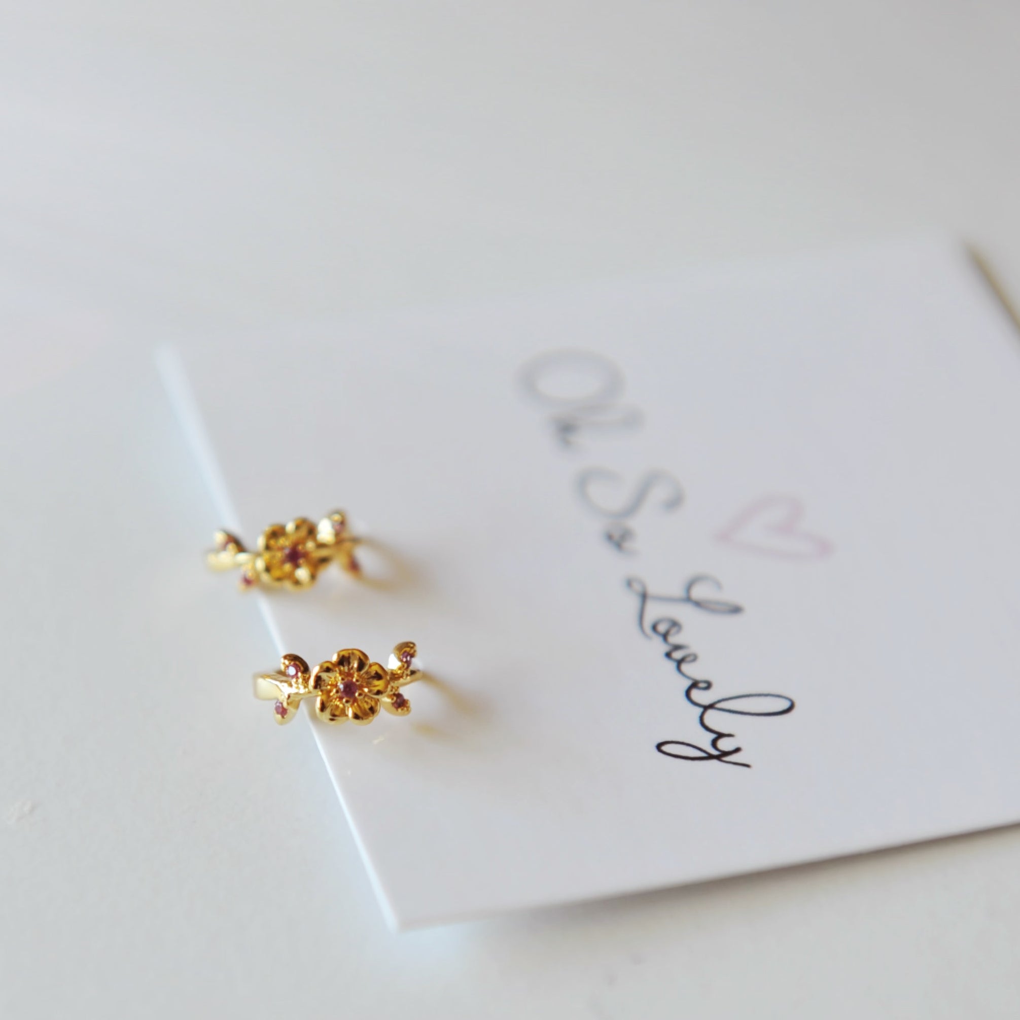Blossom Floral Huggie Hoop Earrings
