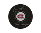 Joshua Roy Autographed Montreal Canadiens Autograph Model Puck Inscribed 