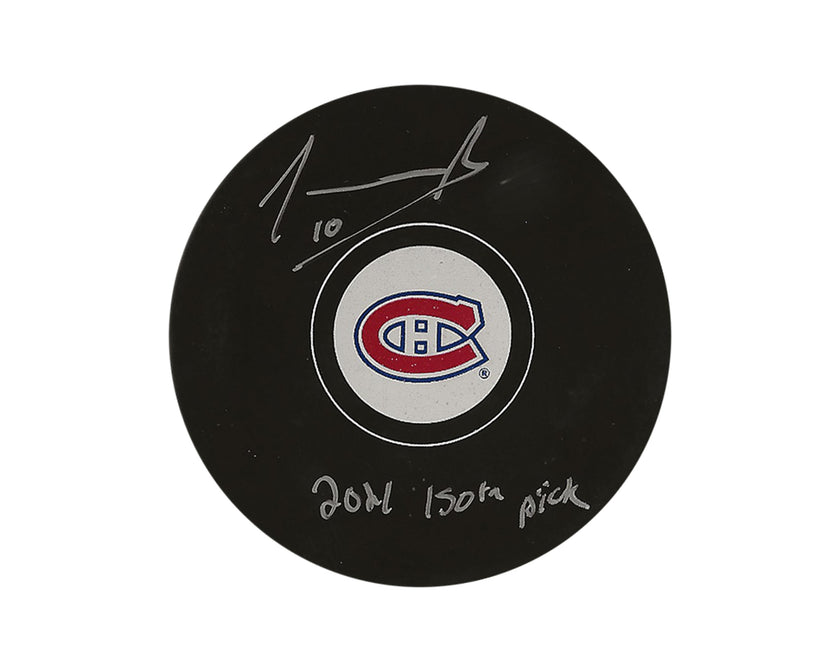 Joshua Roy Autographed Montreal Canadiens Autograph Model Puck Inscribed 