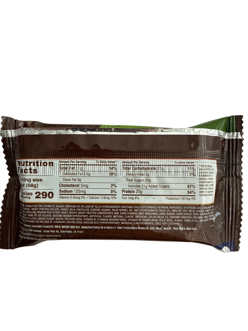 Anabar Milk Chocolate Campfire S'mores Flavour protein Bar 68G - U.S Edition