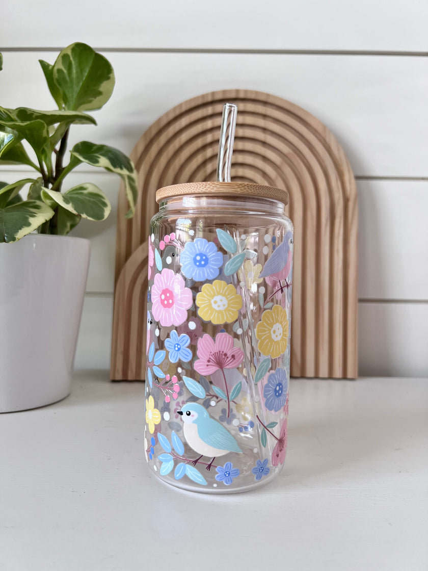 Verre à thé en forme d'oiseau de printemps