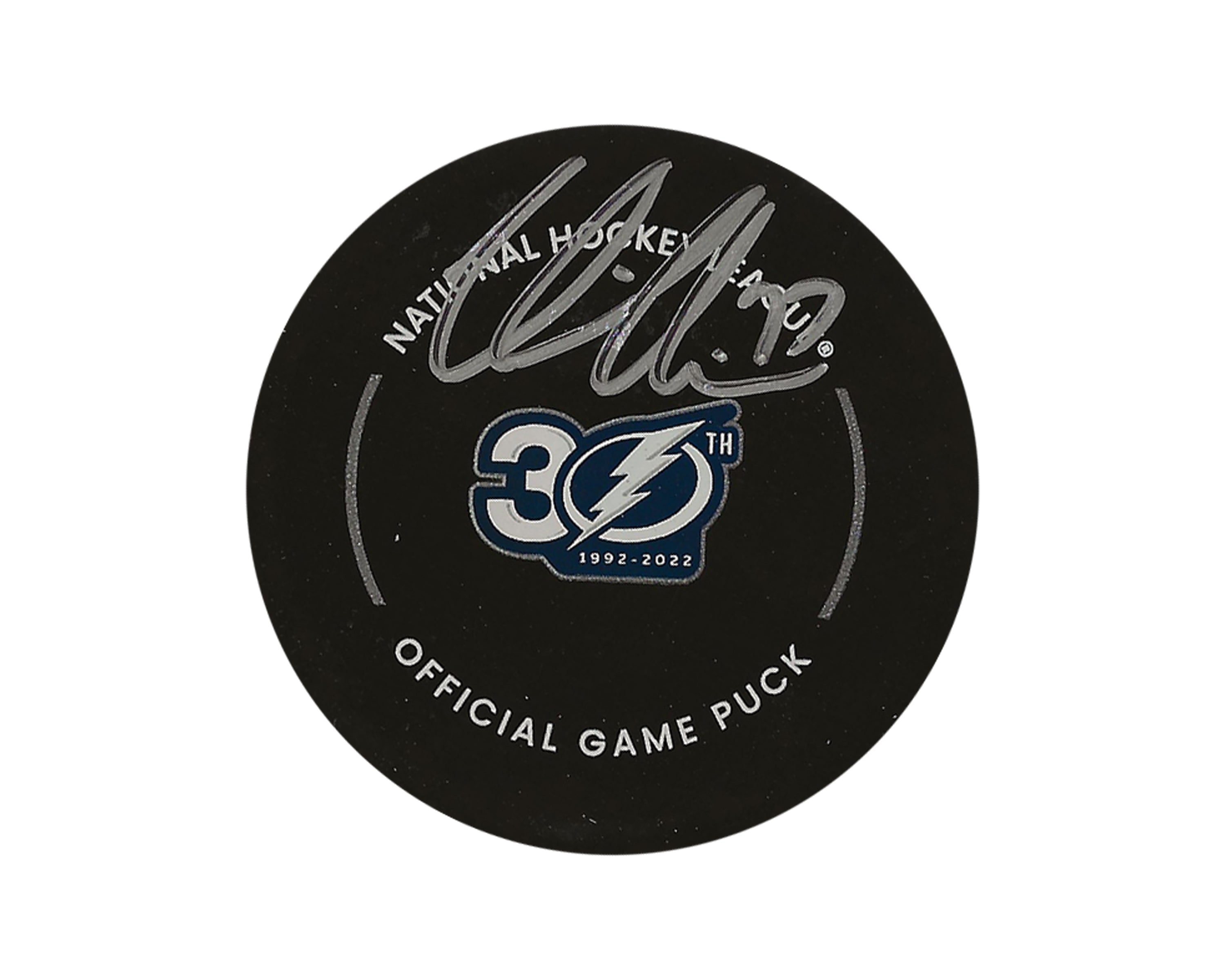 Victor Hedman Autographed Tampa Bay Lightning 30th Anniversary Official Game Puck