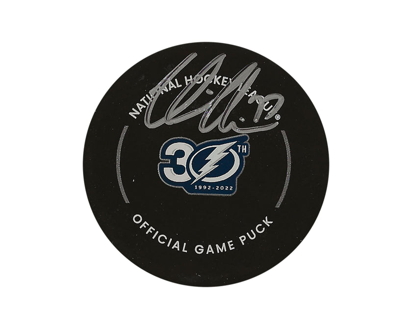 Victor Hedman Autographed Tampa Bay Lightning 30th Anniversary Official Game Puck