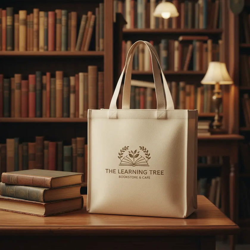 Cotton Canvas Book Bag Tote - B9235