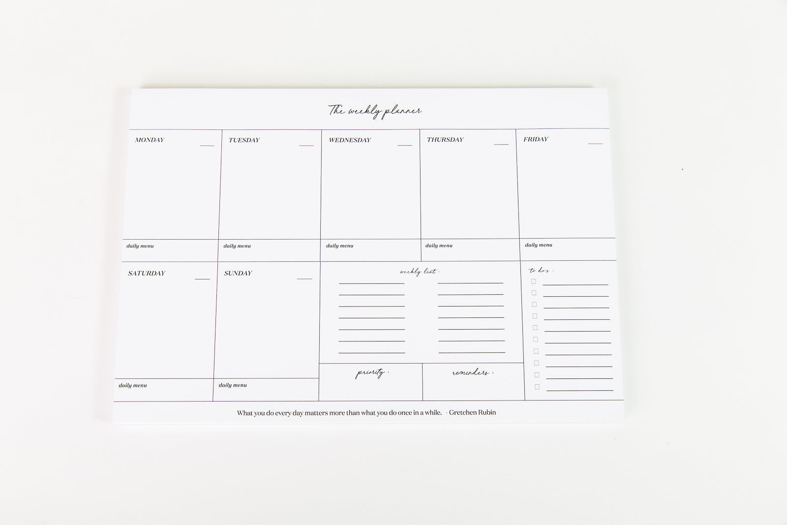 Weekly Organizer Pad