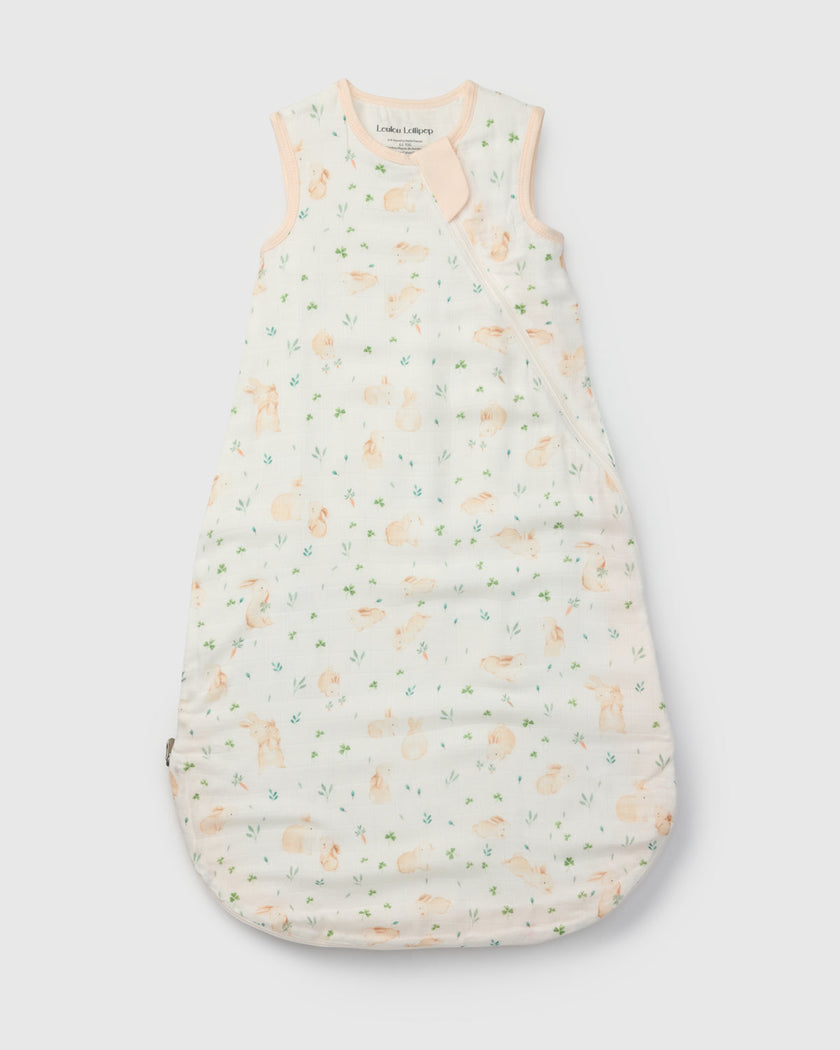 Baby Bamboo Muslin Sleep Sack 0.5 TOG - Bunny Meadow