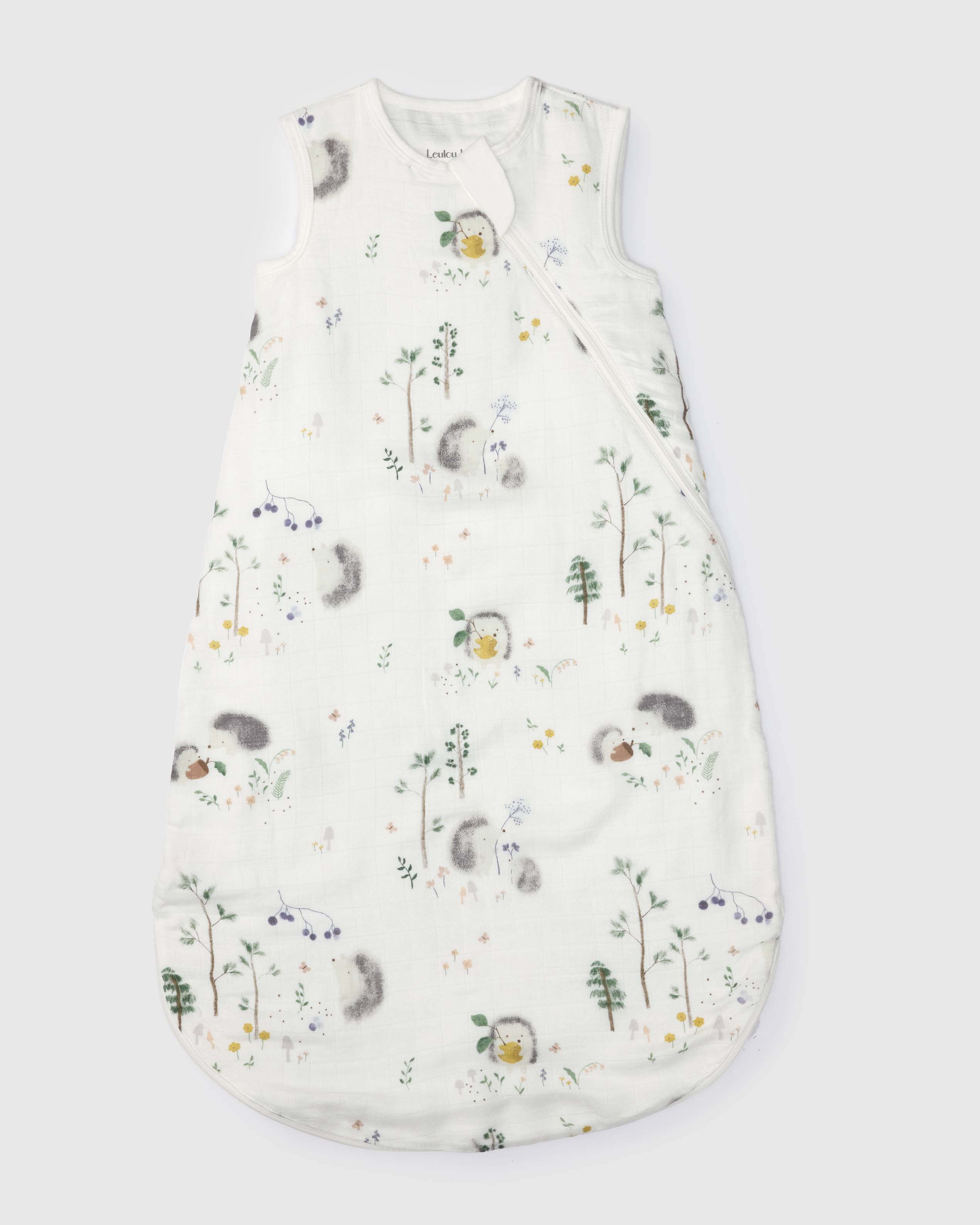 Baby Bamboo Muslin Sleep Sack 0.5 TOG - Hedgehogs