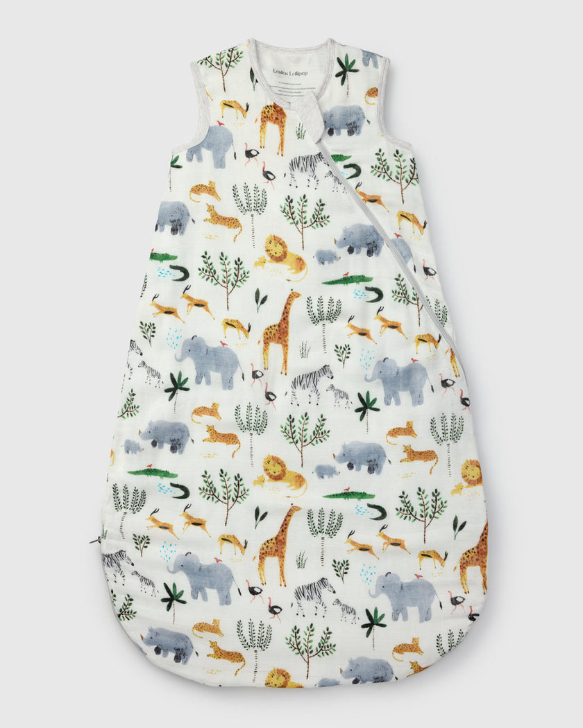 Baby Bamboo Muslin Sleep Sack 0.5 TOG - Safari Jungle