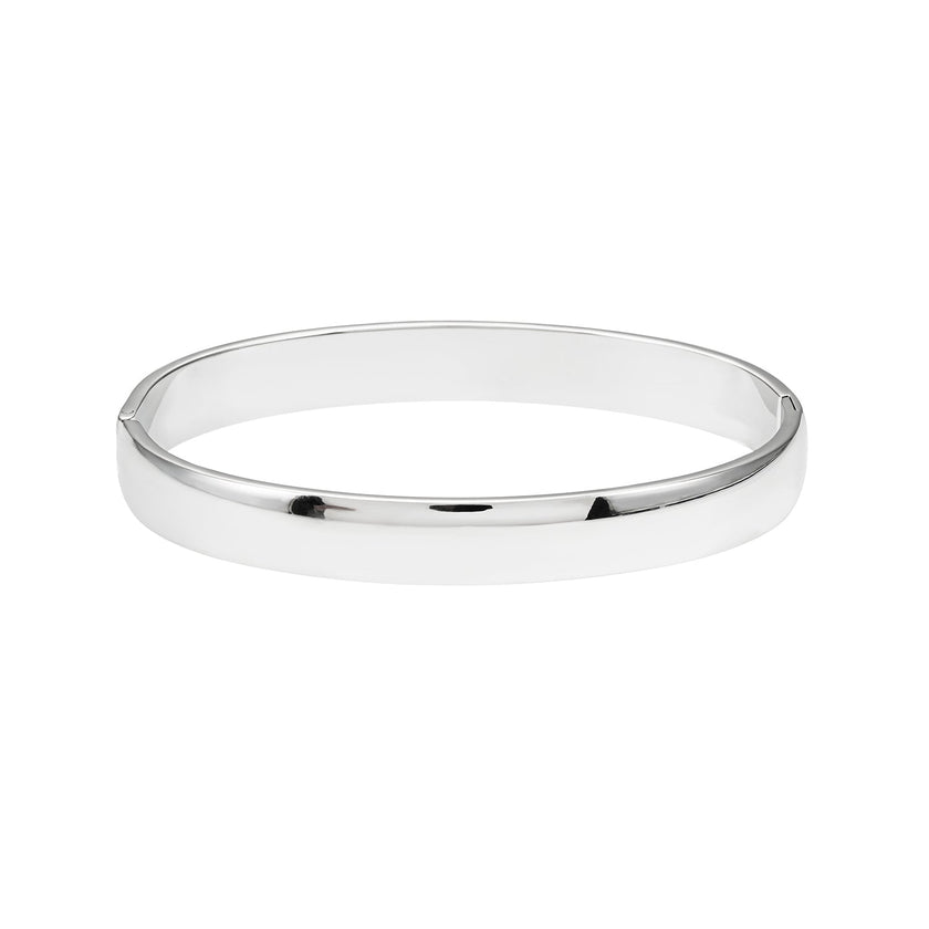 BAKOVAN: Mid Width Silver Band Bracelet for Men or Women