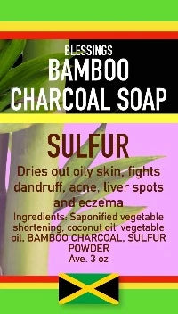 ALL NATURAL BAMBOO CHARCOAL SULFUR FACE & BODY BAR
