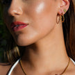 BARBARA Gold: Contrast Textured Twisted Rope Hoop Earrings